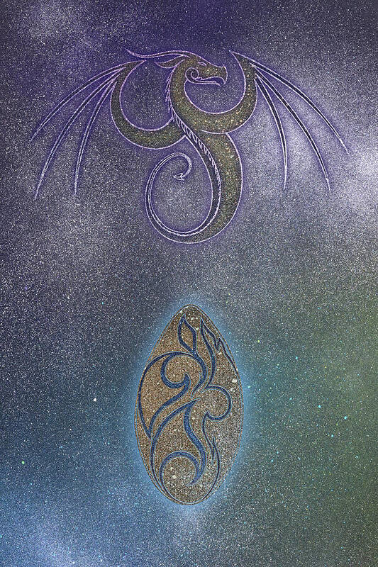 Aurora Dragon and Fireleaf Egg - Art Print