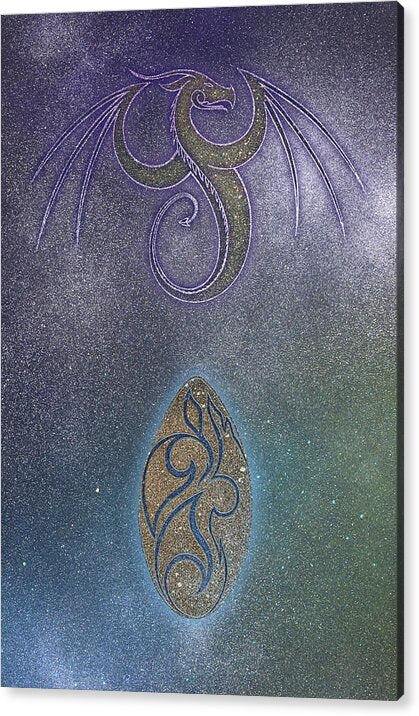 Aurora Dragon and Fireleaf Egg - Acrylic Print