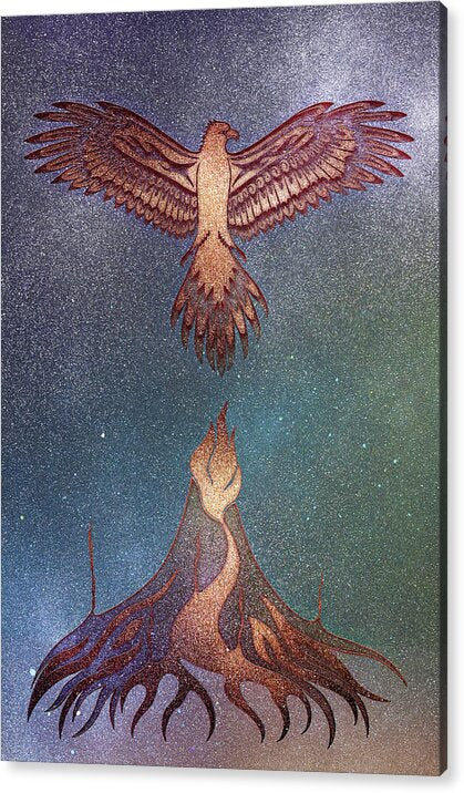 Aurora Phoenix Rising From The Inferno - Acrylic Print