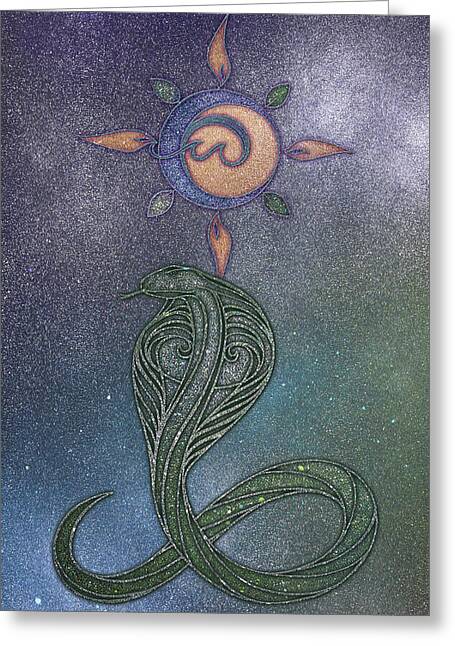 Genesis Sun and Serpent - Greeting Card