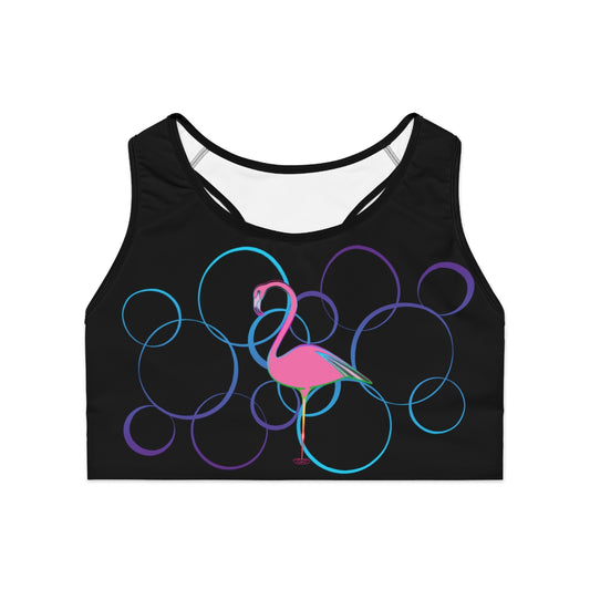 Sports Bra - Flamingo Bubbles