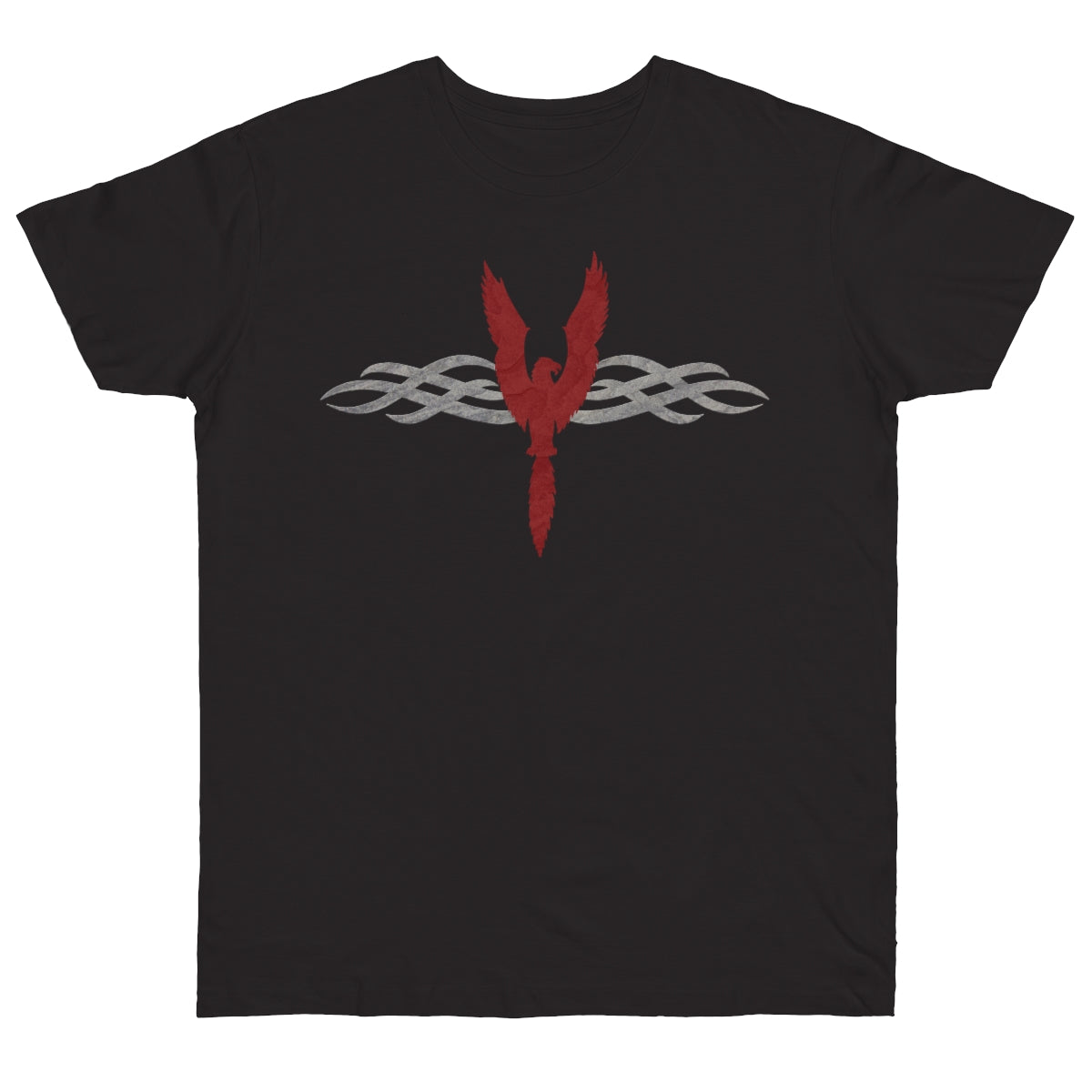 Men's Jersey T-shirt - Red Phoenix and Smoke Waves