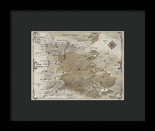 Third Age Sylvan Continent Map - Framed Print