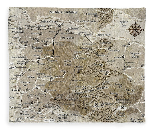 Third Age Sylvan Continent Map - Blanket