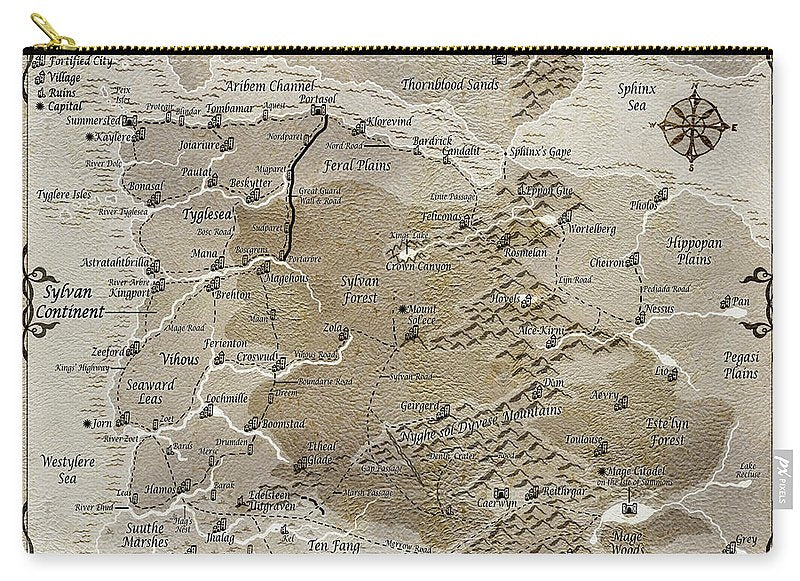 Third Age Sylvan Continent Map - Carry-All Pouch